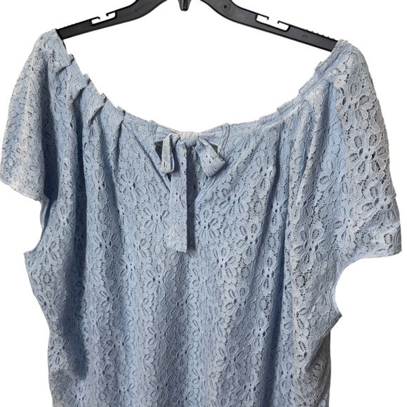 LC Lauren Conrad Light Blue Lace Tunic - Picture 2 of 16